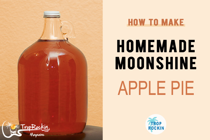 Homemade Apple Pie Moonshine in a large jug.