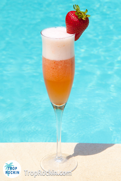Strawberry Mimosa by Pool.