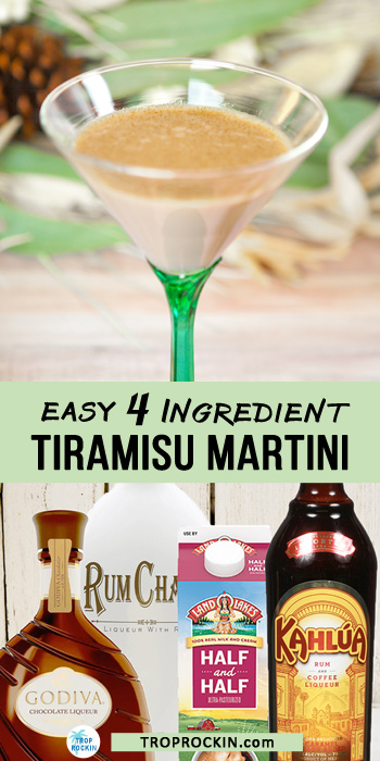 Tiramisu Martini with ingredients.