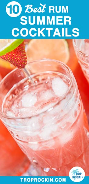 Summer Cocktail Strawberry Rum Puncn Pin