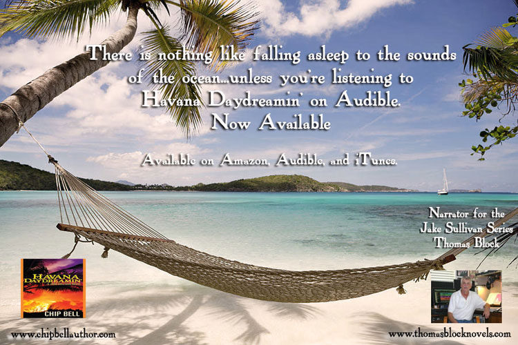 Jake Sullivan Books Announcement that the books will be on Audible: Beach Scene with a Hammock 