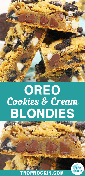 Oreo Cookies and Cream Blondies Pin