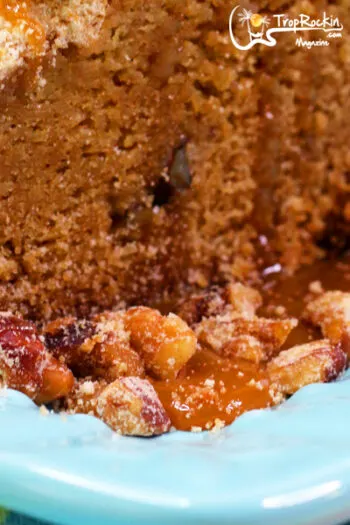 Coffee crumb cake streusel topping close up photo
