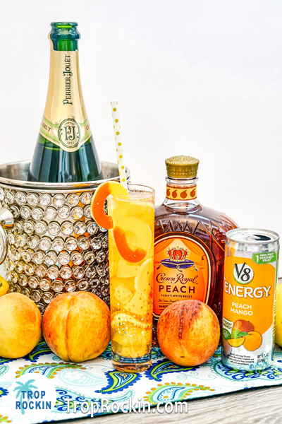 3 Ingredient Peach Crown Royal Mixed Drink - YUM! | Trop Rockin