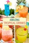 Tropical Drinks collage for tropical drink recipes.
