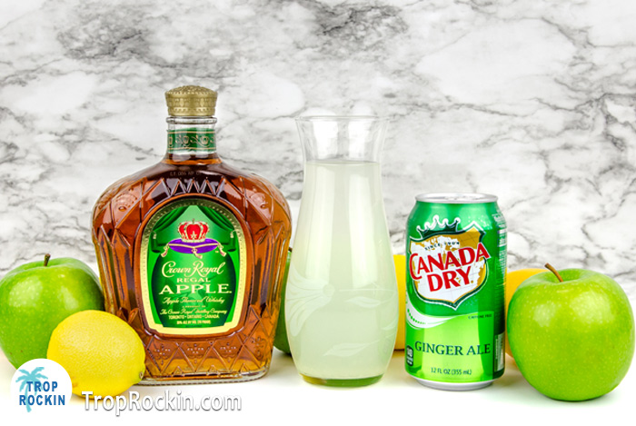 Crown Royal Apple and Lemonade with Ginger Ale ingredients.